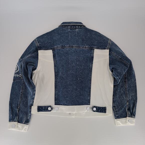 Desigual Striped Patchwork Blue White Denim Chaq Lollypop Jacket - Size M - NWT - Picture 16 of 16